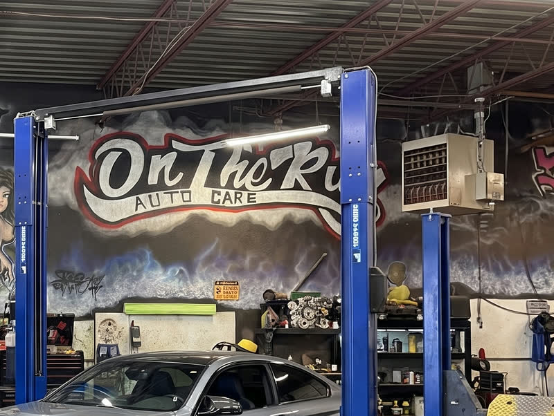 The On The Run mural painted on the shop wall