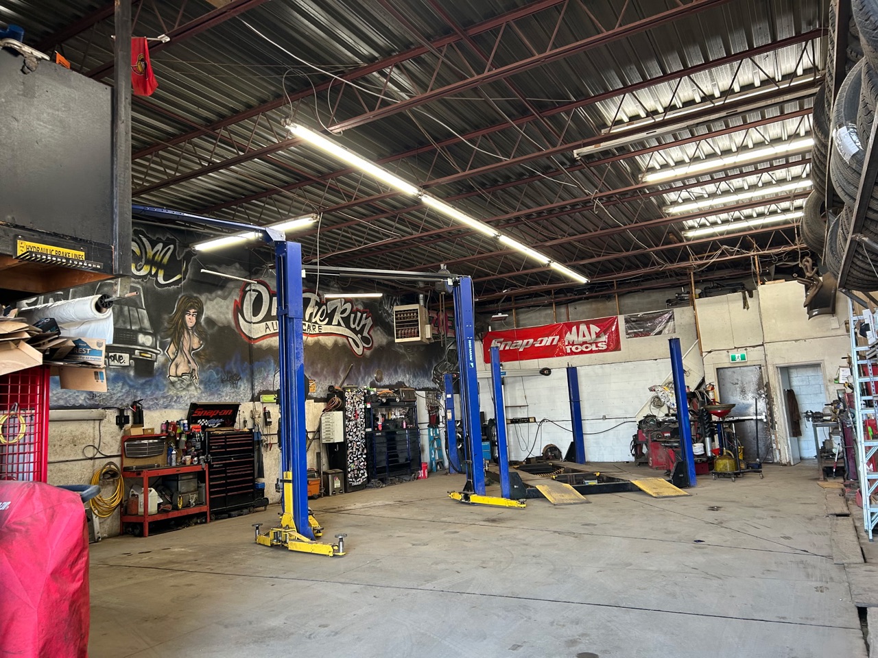 The lifts and the tool wall on a quiet morning